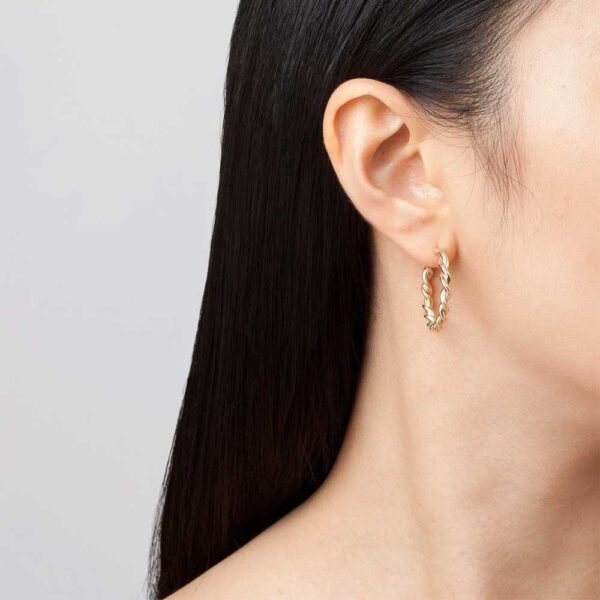 Gold Twist Hoop Earrings